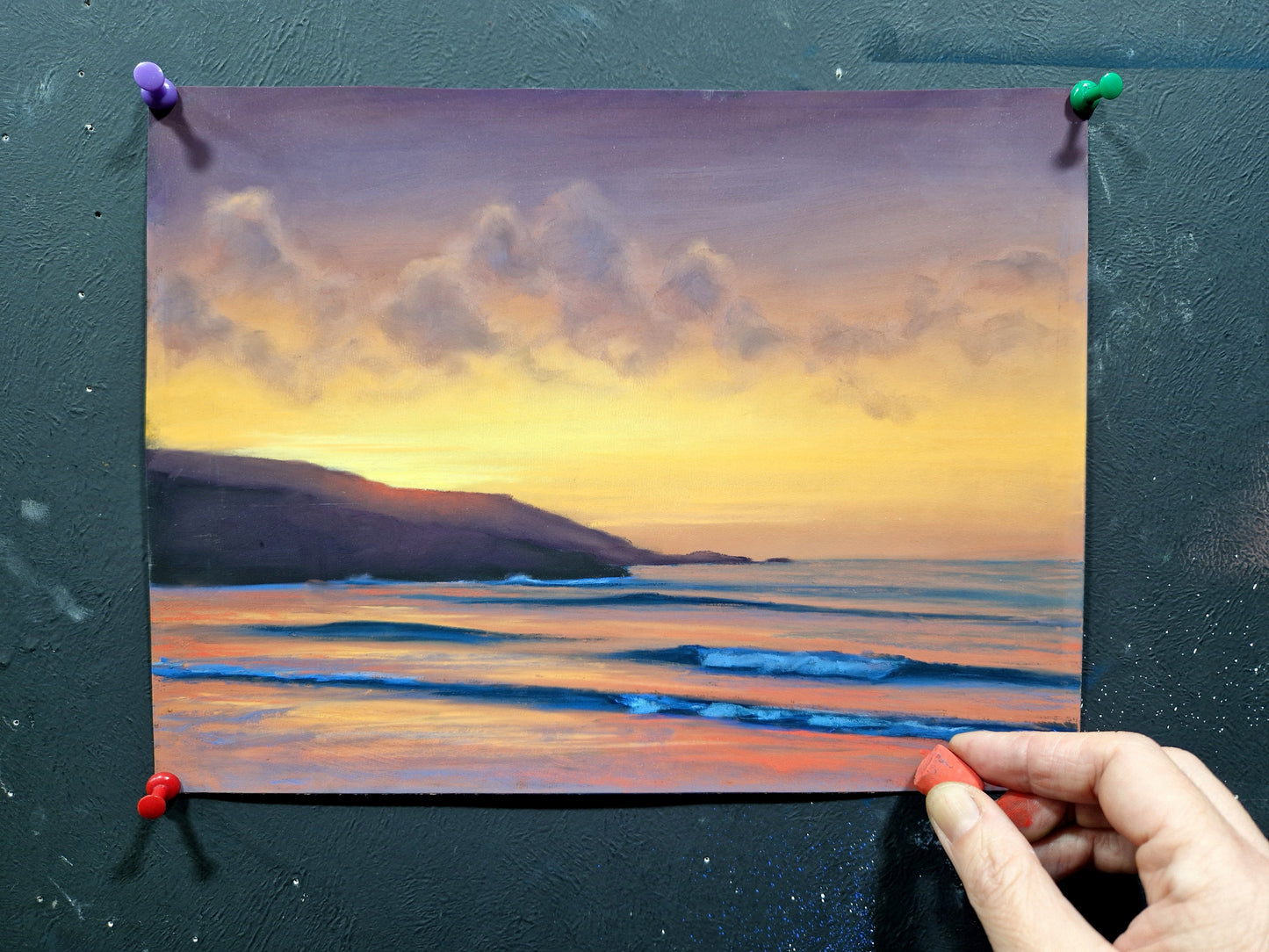 Soft Pastel Workshop - creating sunset skies and reflective seas.